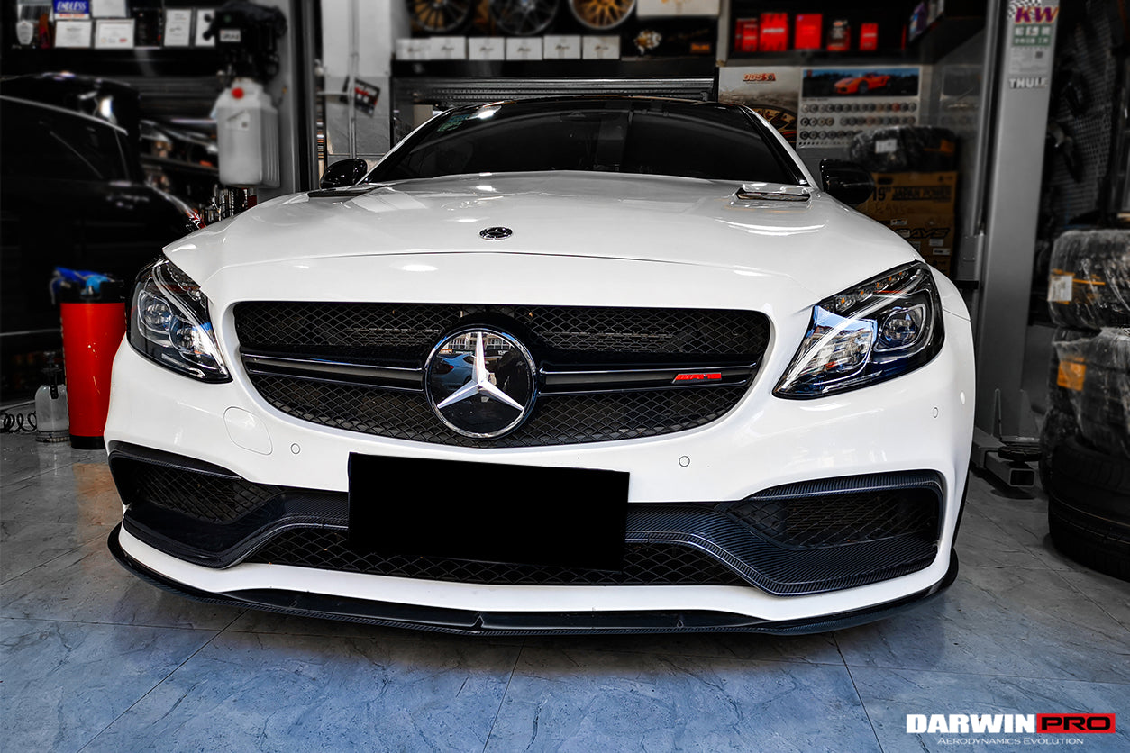 2015-2021 Mercedes Benz W205 C63/S AMG Carbon Fiber Front Bumper Trim Set (4pcs) - DarwinPRO Aerodynamics