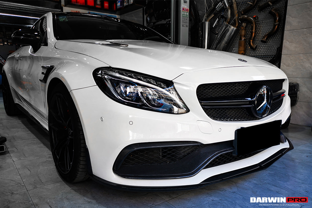 2015-2021 Mercedes Benz W205 C63/S AMG Carbon Fiber Front Bumper Trim Set (4pcs) - DarwinPRO Aerodynamics