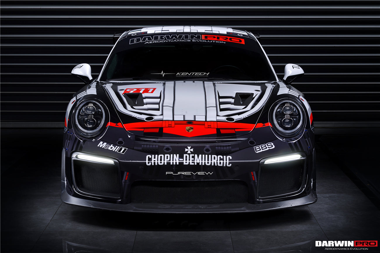 2016-2019 Porsche 911 991.2 Carrera /Targa 4/4S GT2RS Style Partial Carbon Fiber Front Bumper - DarwinPRO Aerodynamics