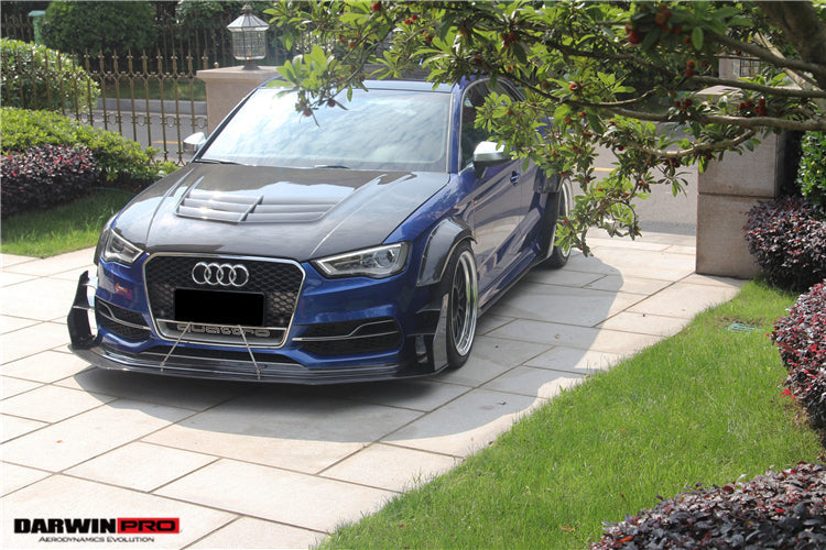 2013-2016 Audi S3/ A3 Sline Sedan BKSS Style Front Lip with Under Board - DarwinPRO Aerodynamics