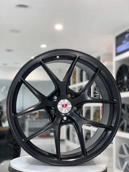 E005 Satin Black 19x8.5 ET35 5x114.3 - Square Set (4 Wheels)