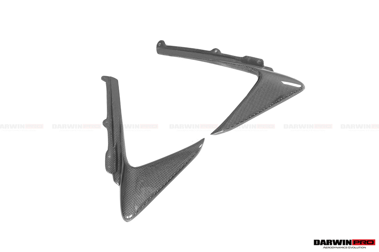2018-2022 Ferrari 488 Pista Carbon Fiber Front Bumper Vent Canards - DarwinPRO Aerodynamics