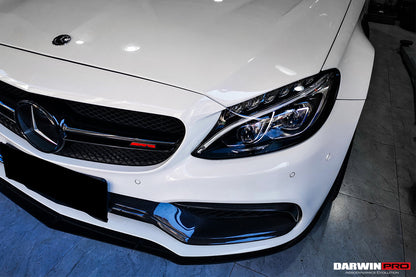 2015-2021 Mercedes Benz W205 C63/S AMG Carbon Fiber Front Bumper Trim Set (4pcs) - DarwinPRO Aerodynamics
