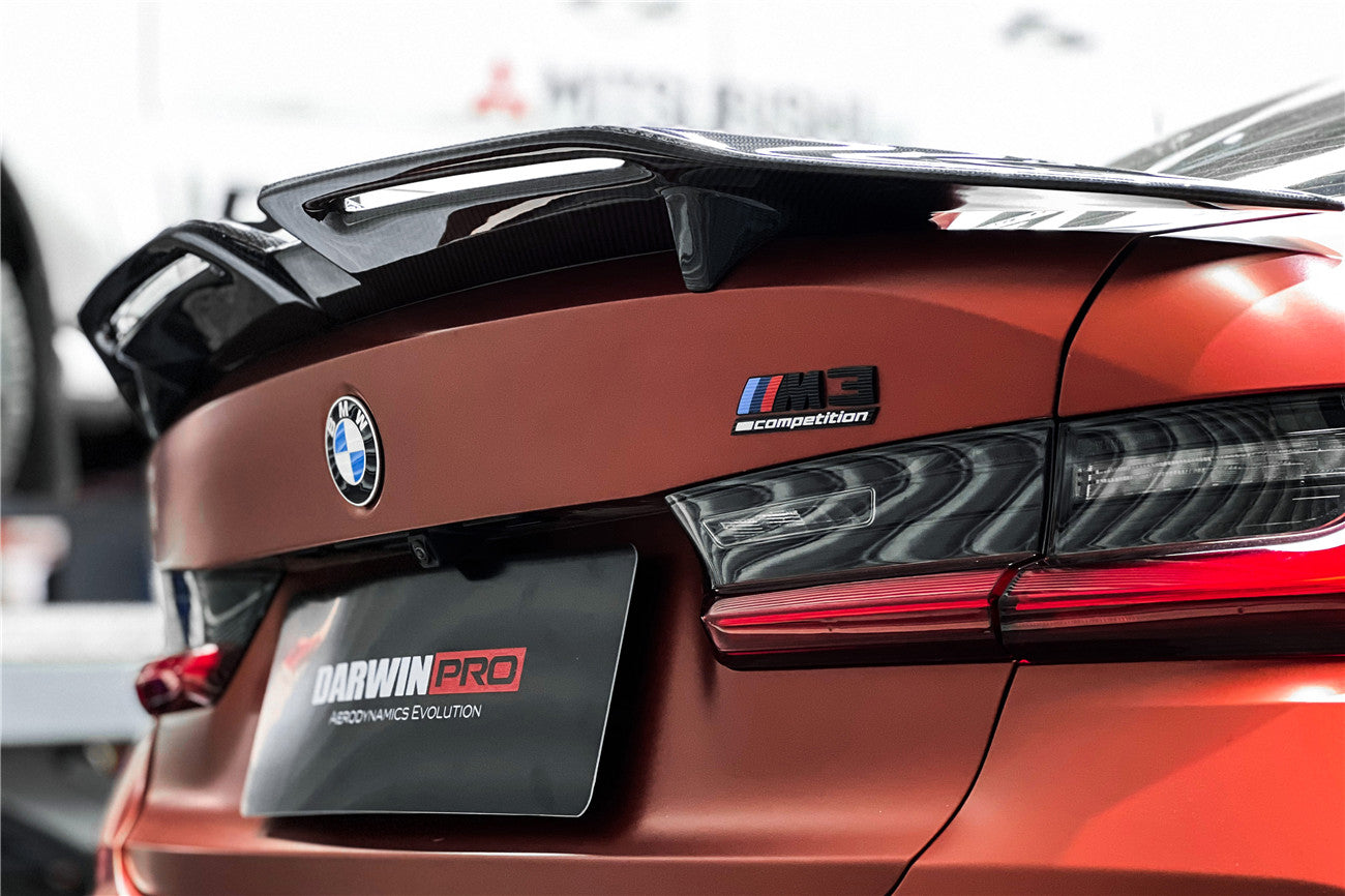 2021-UP BMW M3 G80 G20 BKSS Style Carbon Fiber Trunk Spoiler - DarwinPRO Aerodynamics