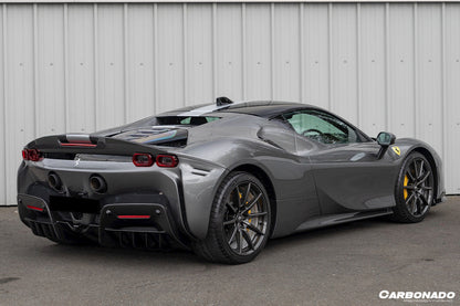 2020-UP Ferrari SF90 Stradale Assetto Fiorano Style Autoclave Carbon Fiber Trunk Spoiler - Carbonado