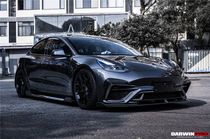 2017-2023 Tesla Model 3 IMP Performance Partial Carbon Fiber Front Bumper - DarwinPRO Aerodynamics