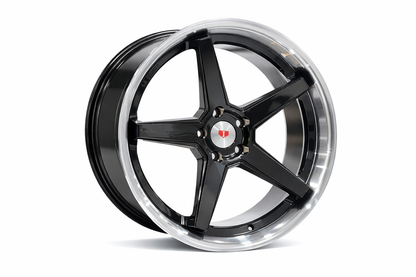 E1501 Black Machined Lip 20x9 ET35 5x112 – (Square Set of 4)