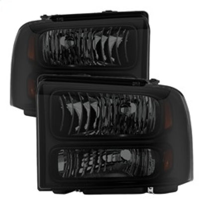 xTune Ford F250/350/450 Super Duty 05-07 Crystal Headlights Black Smoked HD-JH-FS05-AM-BSM