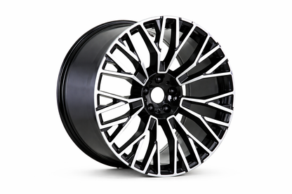 E721 Black Machined Face 22x10.5 ET35 5.120 - Square Set (4 Wheels)