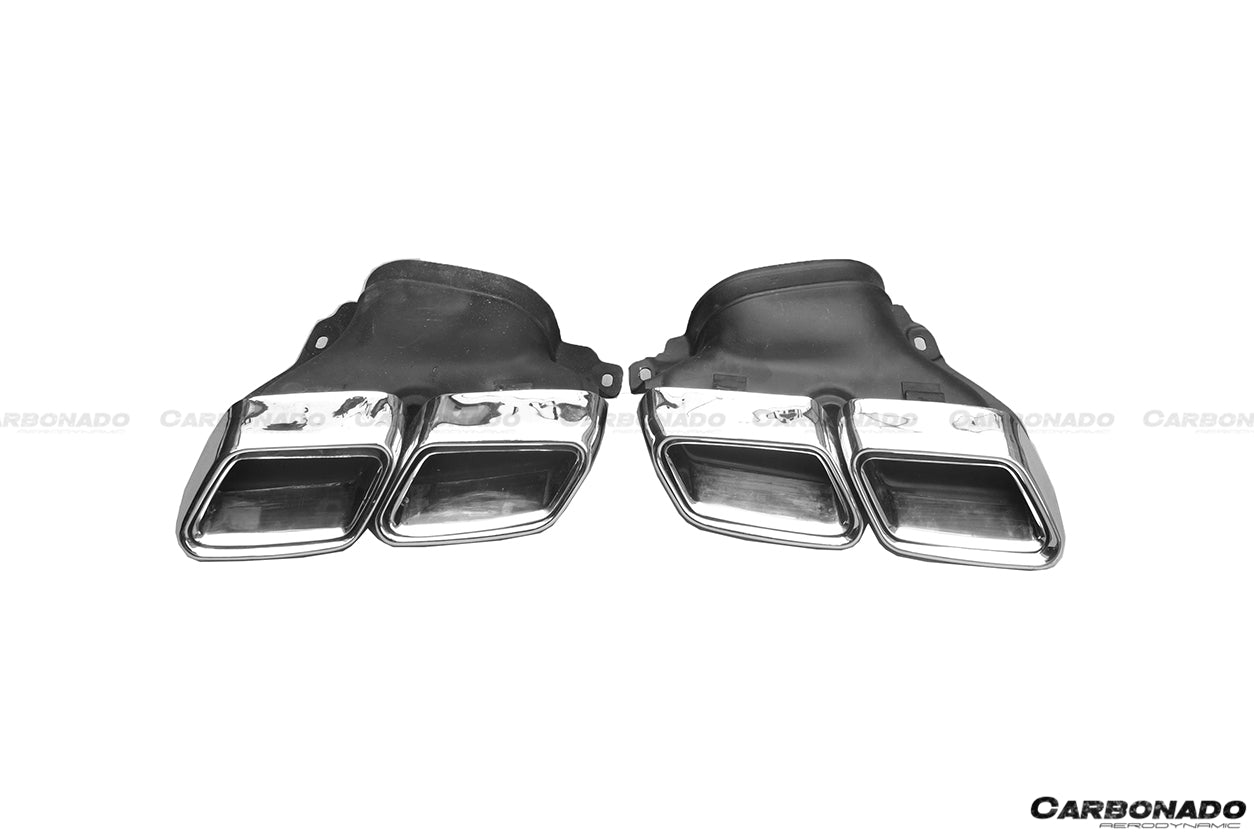 2008-2014 Mercedes Benz C Class W204 P Style Rear Bumper w/ Exhaust tips - Carbonado