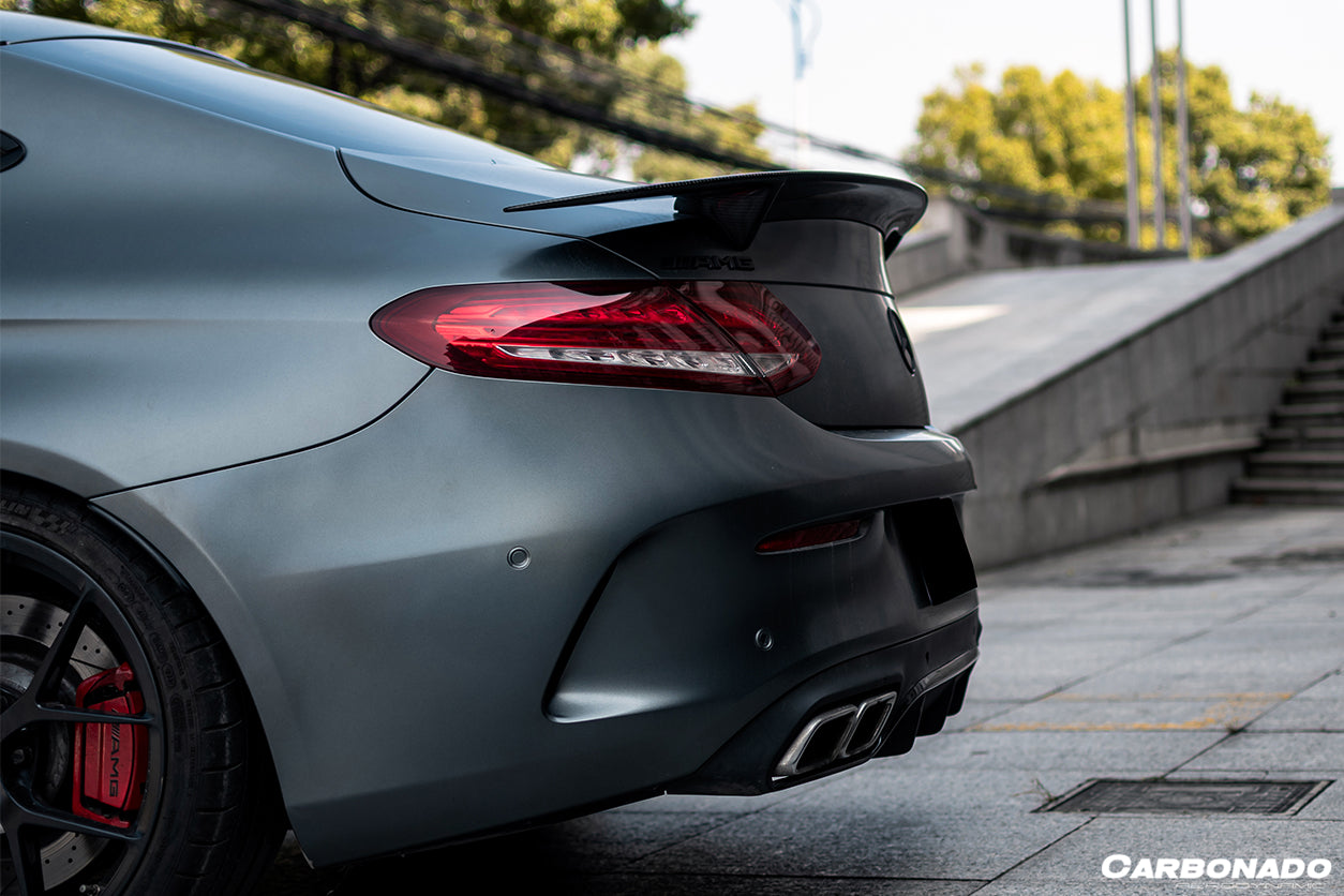 2015-2021 Mercedes Benz C-Class W205 Coupe RT-II Style Trunk Spoiler - Carbonado