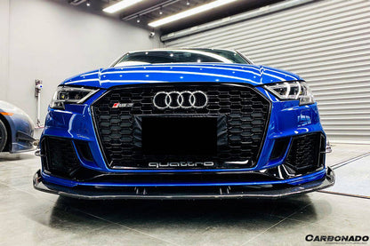 2019-2020 Audi RS3 Sedan BKSS Style Carbon Fiber Front Lip - Carbonado