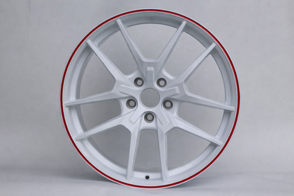 E301 White Red Lip 18x8.5 ET35 5.114 - Square Set (4 Wheels)