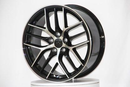 E308 Black Machined Face 18x8.0 ET30 5.114 - Square Set (4 Wheels)