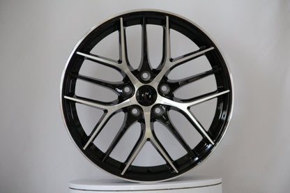 E308 Black Machined Face 18x8.0 ET30 5.114 - Square Set (4 Wheels)