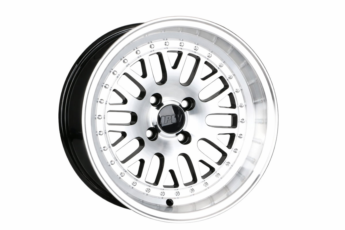 E310 Black Machined Face 15x8.0 ET0 4.100 - Square Set (4 Wheels)