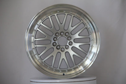 E310 Silver Machined Lip with Silver Rivet 18x8.5 ET25 5.100.113 - Square Set (4 Wheels)