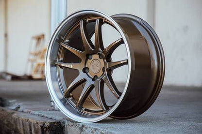 Aodhan DS02 Bronze w/Machined Lip - 18x8.5 +35 / 18x9.5 +30 5x114.3 (Staggered Set of 4)