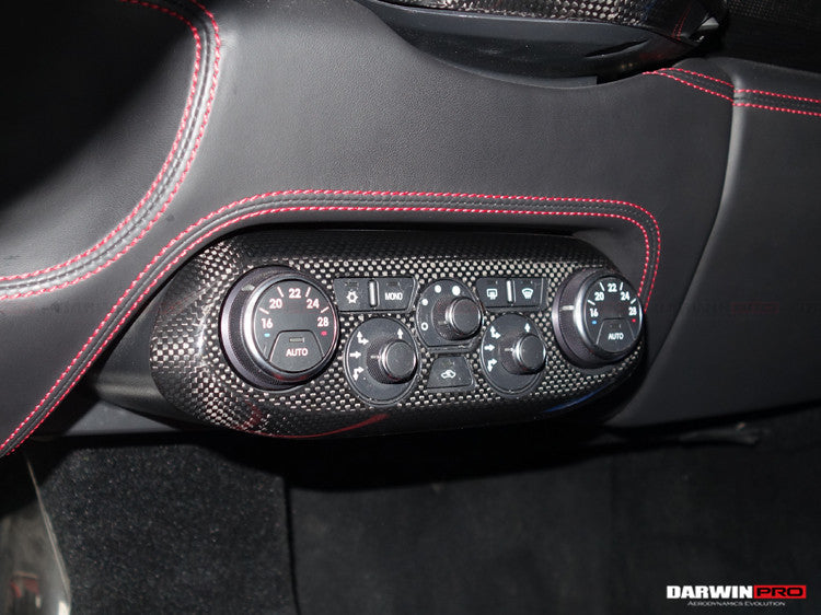2010-2015 Ferrari 458 Coupe/Spyder/Speciale Dry Carbon Fiber AC Control Panel Cover - DarwinPRO Aerodynamics
