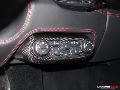 2010-2015 Ferrari 458 Coupe/Spyder/Speciale Dry Carbon Fiber AC Control Panel Cover - DarwinPRO Aerodynamics