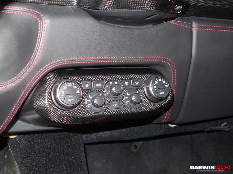 2010-2015 Ferrari 458 Coupe/Spyder/Speciale Dry Carbon Fiber AC Control Panel Cover - DarwinPRO Aerodynamics