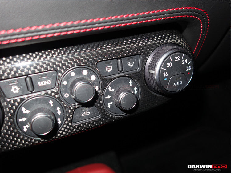 2010-2015 Ferrari 458 Coupe/Spyder/Speciale Dry Carbon Fiber AC Control Panel Cover - DarwinPRO Aerodynamics