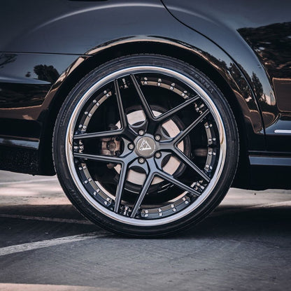 22" Azad AZ1029 Gloss Black w/ Chrome Lip 5x120 ( Square  Setup ) ( Set of 4 )