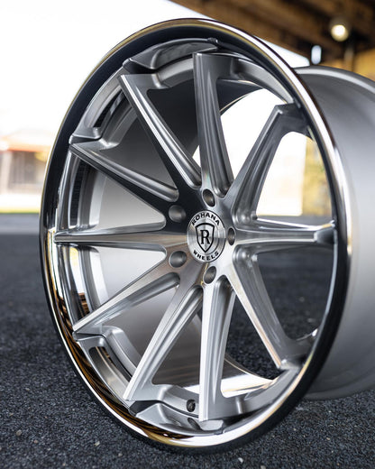 22" Rohana RFC10 Machine Silver w/ Chrome Lip 5x108 ( Square Setup ) ( Set of 4 )