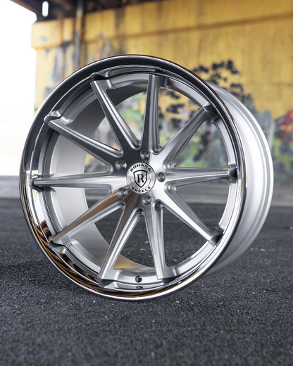 22" Rohana RFC10 Machine Silver w/ Chrome Lip 5x108 ( Square Setup ) ( Set of 4 )
