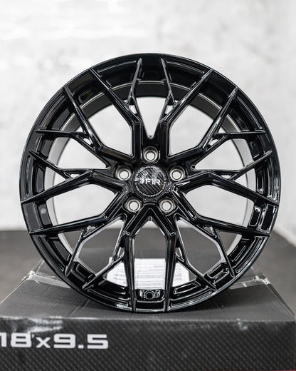 F1R FS3 19x9.5 ET38 Gloss Black 5x120 – ( Square Set of 4 )