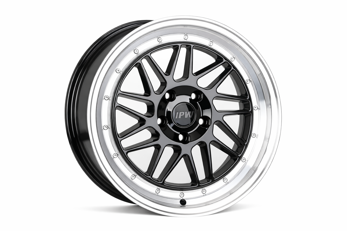 E010 Black Machined Lip 15x8.0 ET30 4.100.114 - Square Set (4 Wheels)