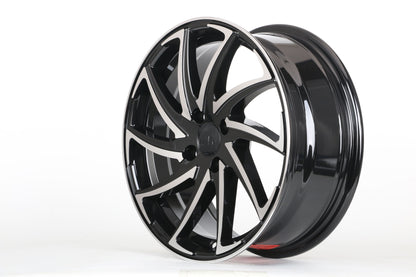 E104 Black Machined Face 16x6.5 ET35 4.100 - Square Set (4 Wheels)