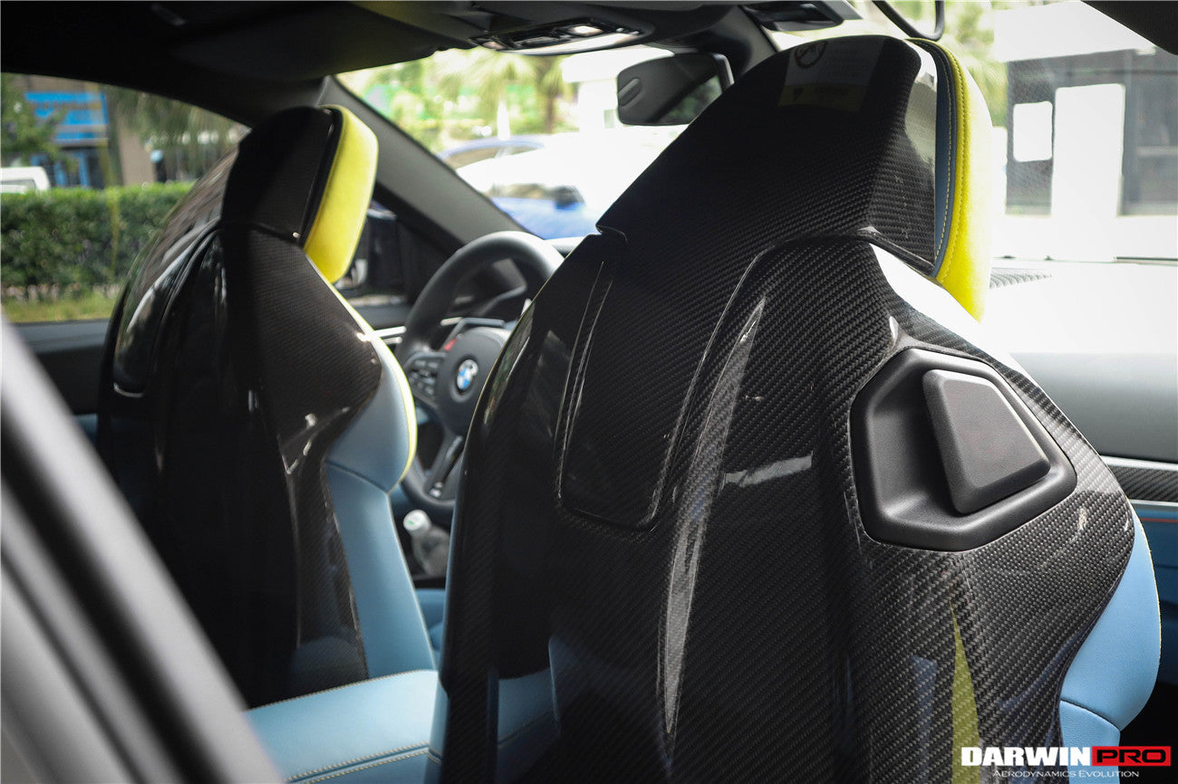 2021-UP BMW M4 G82/G83 Carbon Fiber Seat-Back Cover - DarwinPRO Aerodynamics