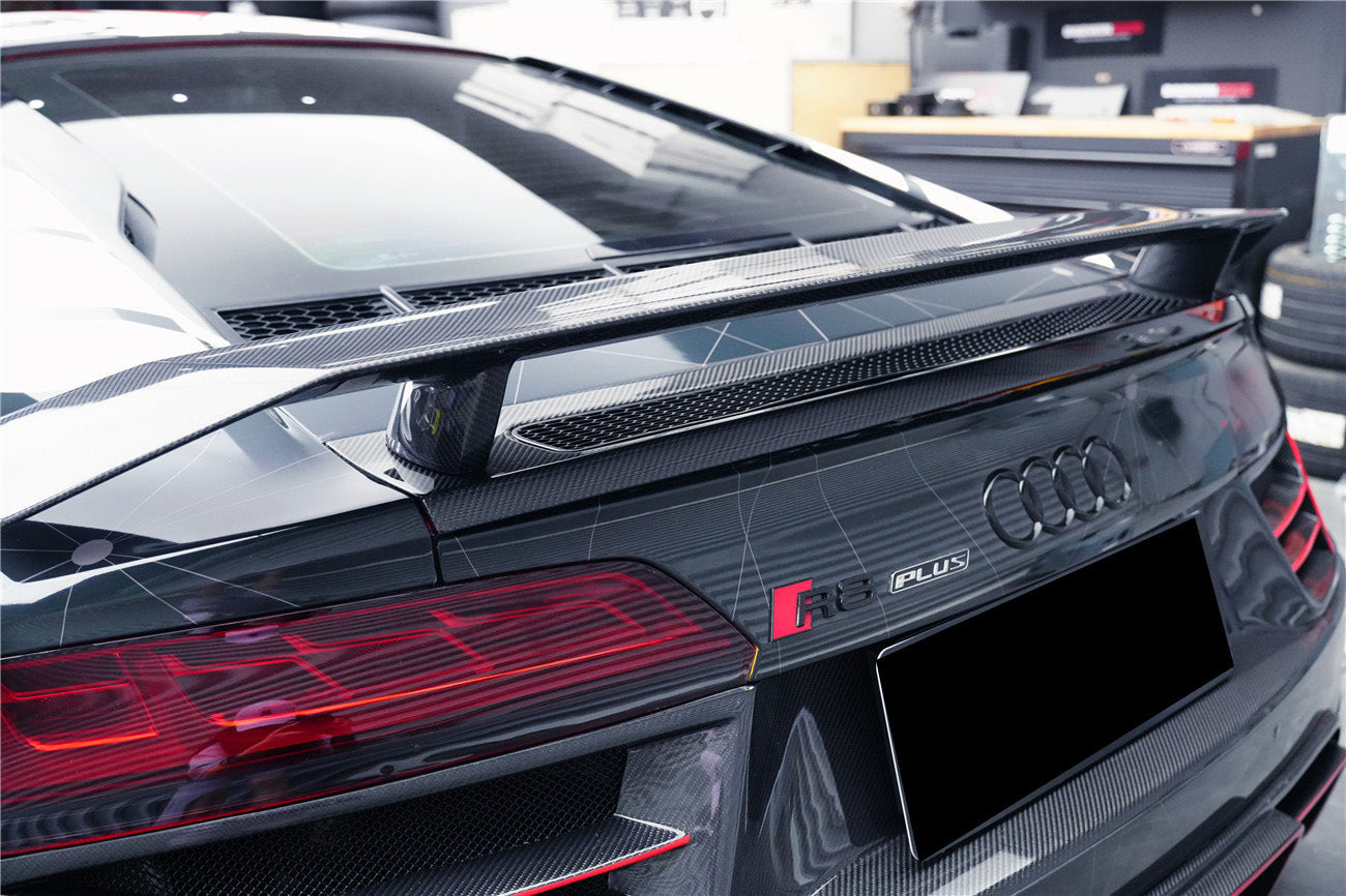 2016-2019 Audi R8 GEN2 V10 PLUS Coupe ONLY GT Style Carbon Fiber Trunk Wing w/ Base - DarwinPRO Aerodynamics