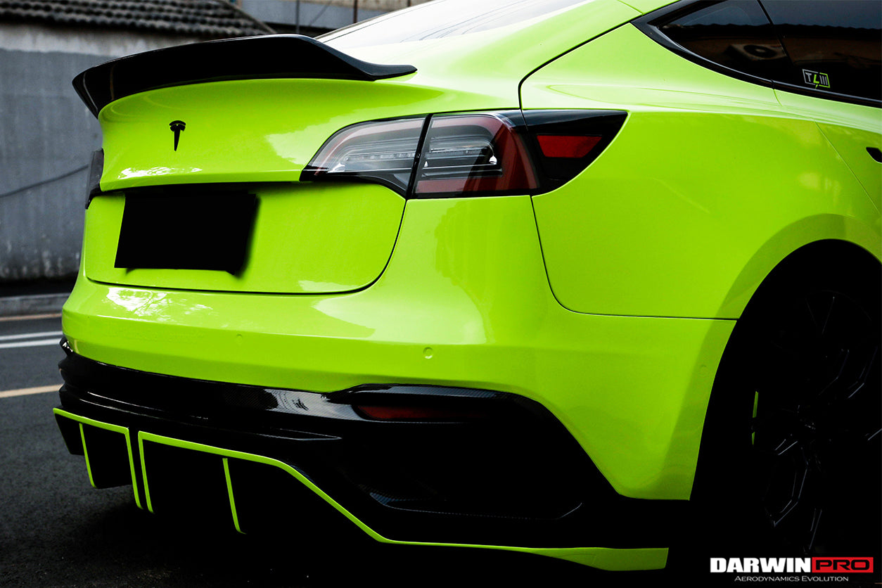 2017-2020 Tesla Model 3 IMP Performance Partial Carbon Fiber Rear Bumper - DarwinPRO Aerodynamics