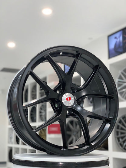 E005 Satin Black 19x8.5 ET35 5x112 - Square Set (4 Wheels)