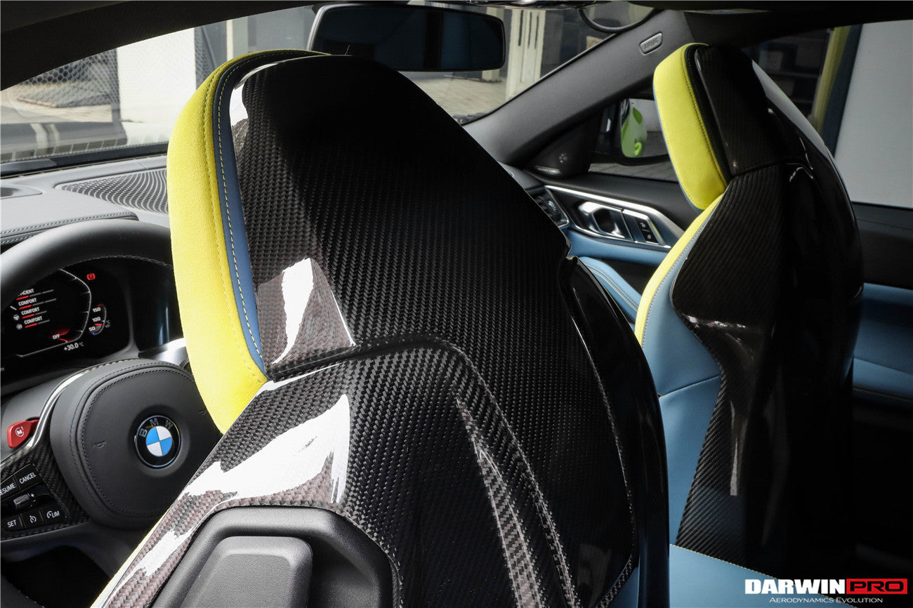 2021-UP BMW M4 G82/G83 Carbon Fiber Seat-Back Cover - DarwinPRO Aerodynamics