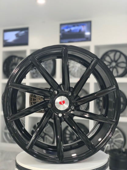 E013 Gloss Black 18x8.0 ET35 5x112 - Square Set (4 Wheels)