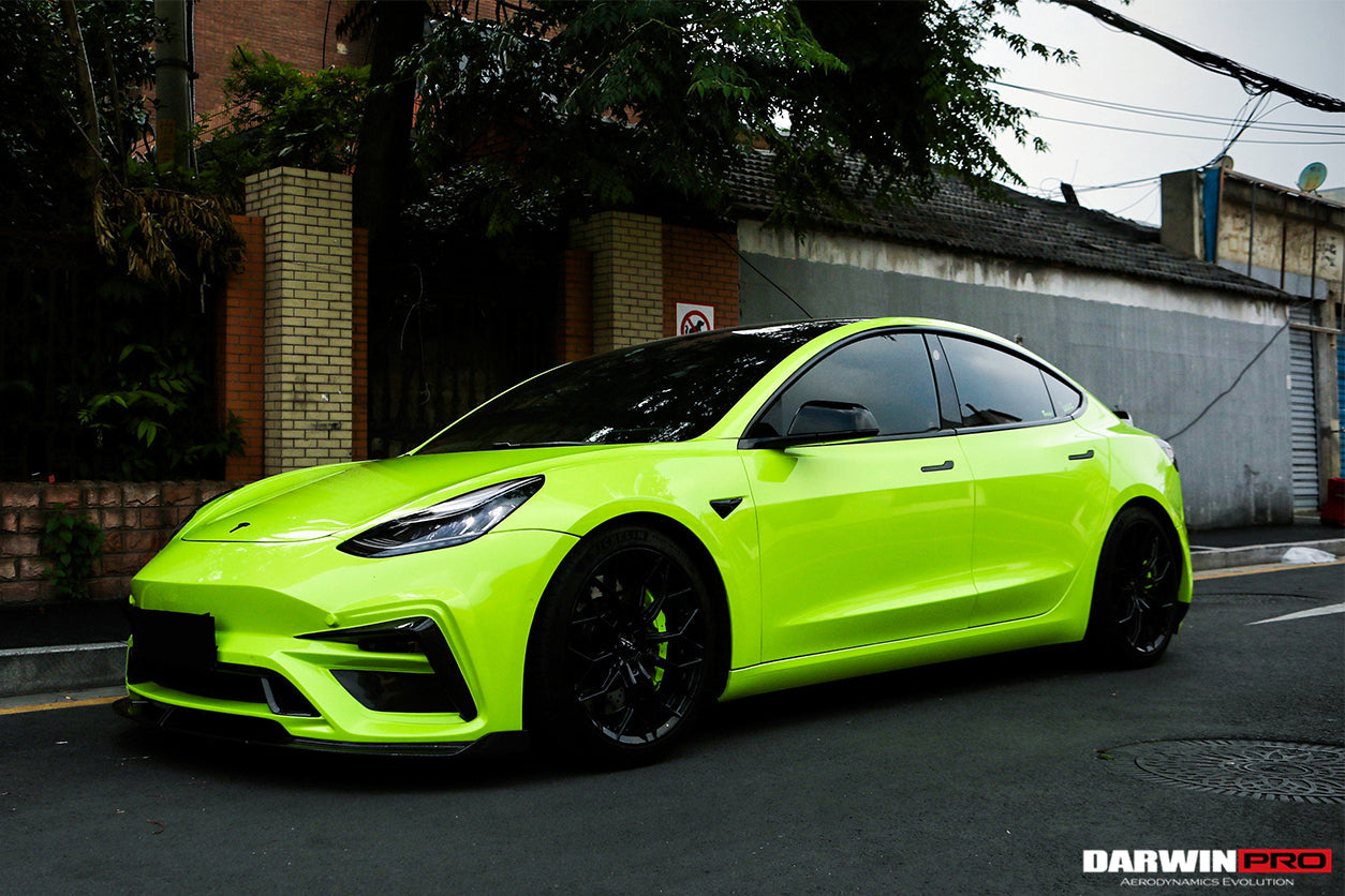 2017-2023 Tesla Model 3 IMP Performance Partial Carbon Fiber Front Bumper - DarwinPRO Aerodynamics