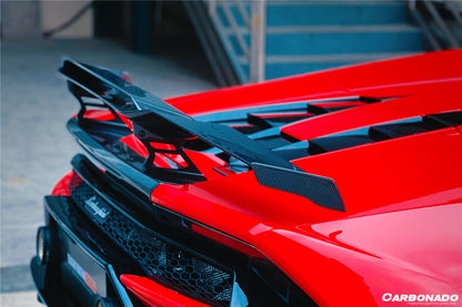 2015-2020 Lamborghini Huracan LP610/LP580 MD Style Carbon Fiber Trunk Spoiler w/ Base - Carbonado