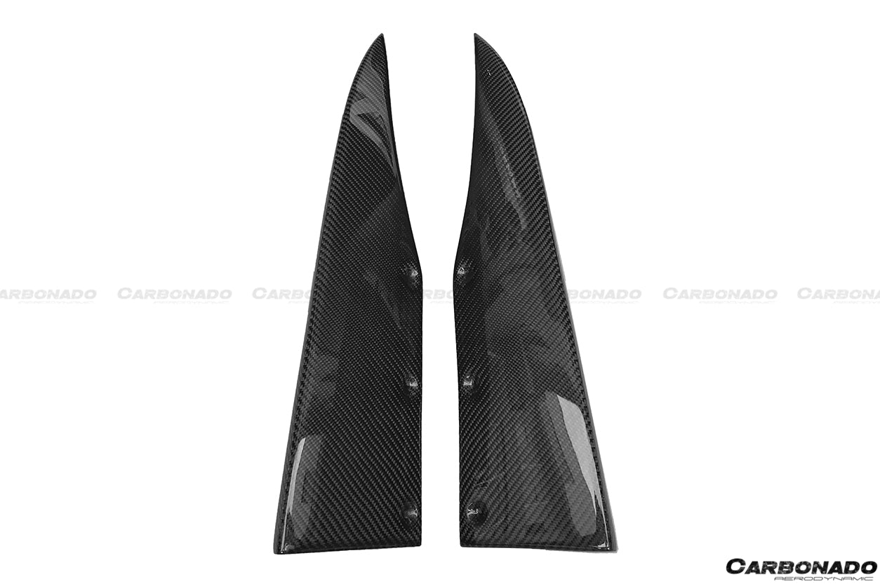 2012-2014 Mercedes Benz W204 C63 AMG RZS Style Carbon Fiber Rear Bumper Caps - Carbonado
