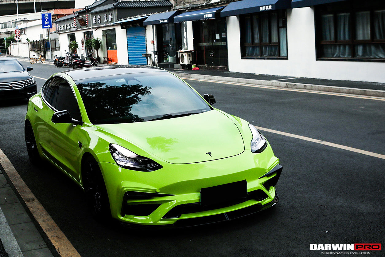 2017-2023 Tesla Model 3 IMP Performance Partial Carbon Fiber Front Bumper - DarwinPRO Aerodynamics