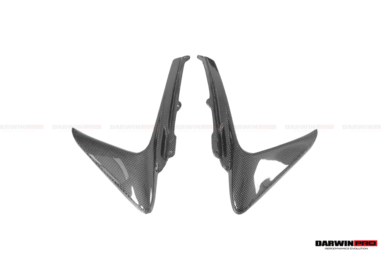 2018-2022 Ferrari 488 Pista Carbon Fiber Front Bumper Vent Canards - DarwinPRO Aerodynamics