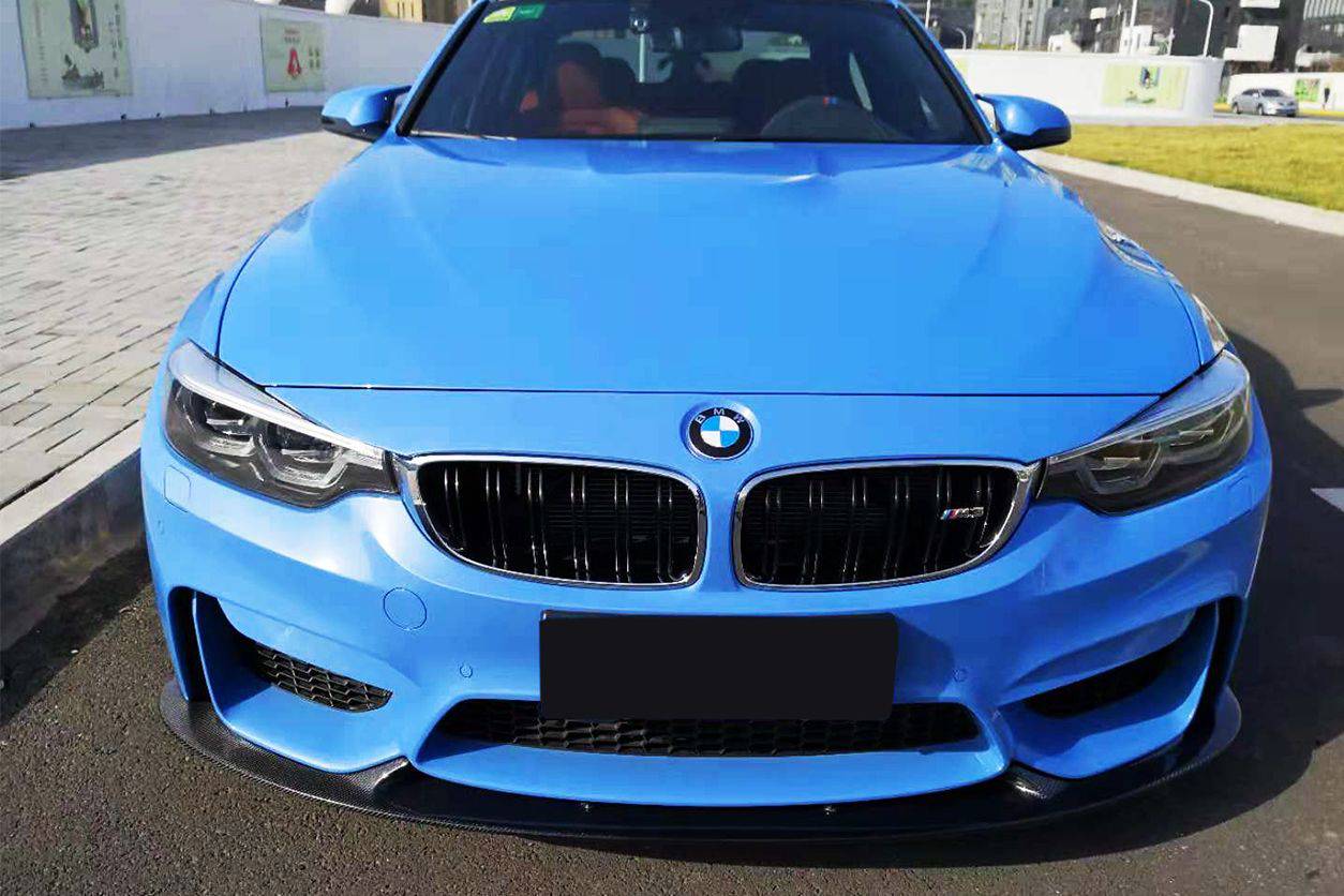 2014-2020 BMW M4 F82 F80 M3 D3 Style Carbon Fiber Front Lip - Carbonado