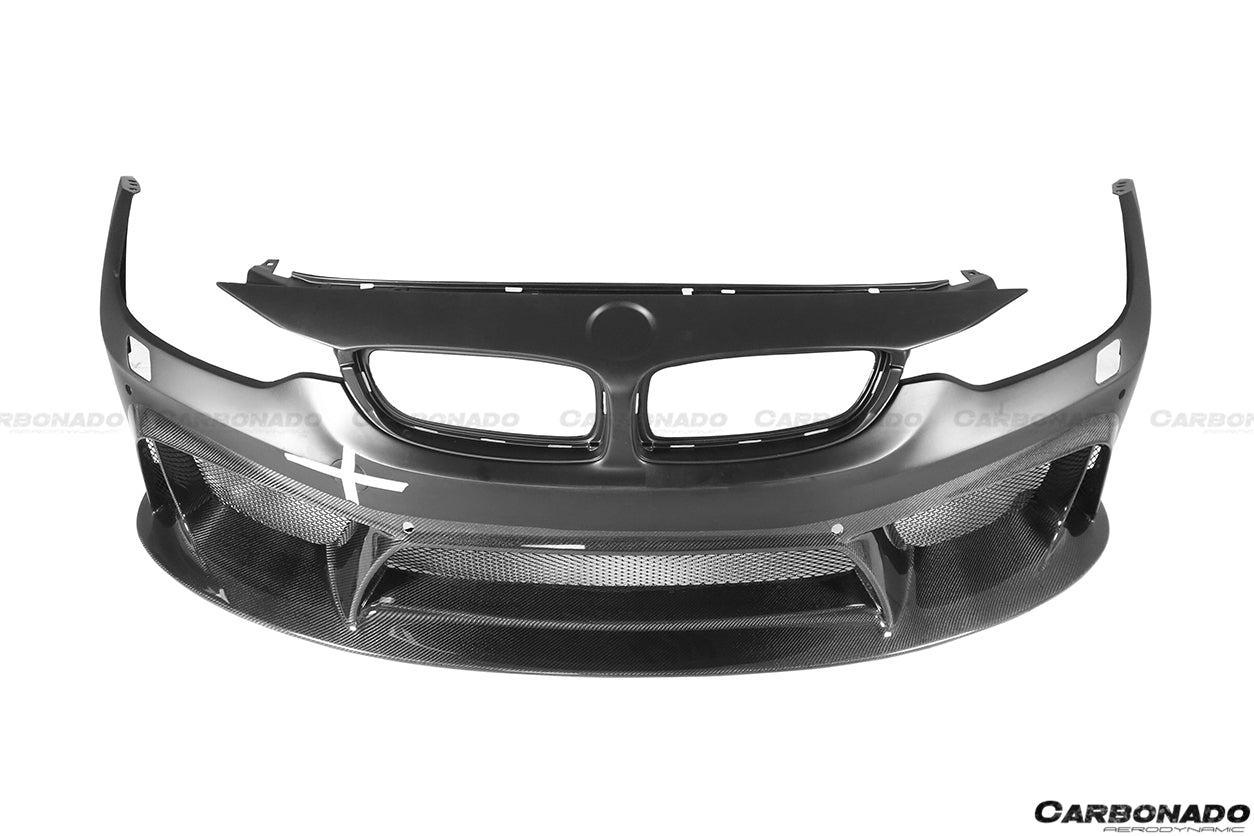 2014-2020 BMW M3 F80 & M4 F82 D3 Style Front Bumper - Carbonado