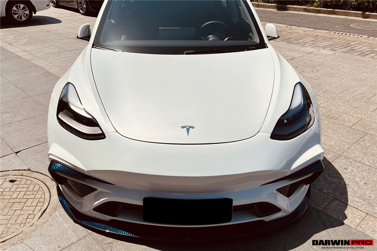 2017-2023 Tesla Model 3 IMP Performance Partial Carbon Fiber Front Bumper - DarwinPRO Aerodynamics