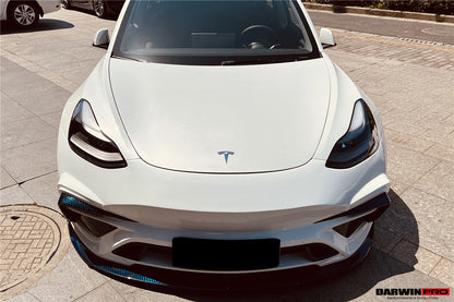 2017-2023 Tesla Model 3 IMP Performance Partial Carbon Fiber Front Bumper - DarwinPRO Aerodynamics