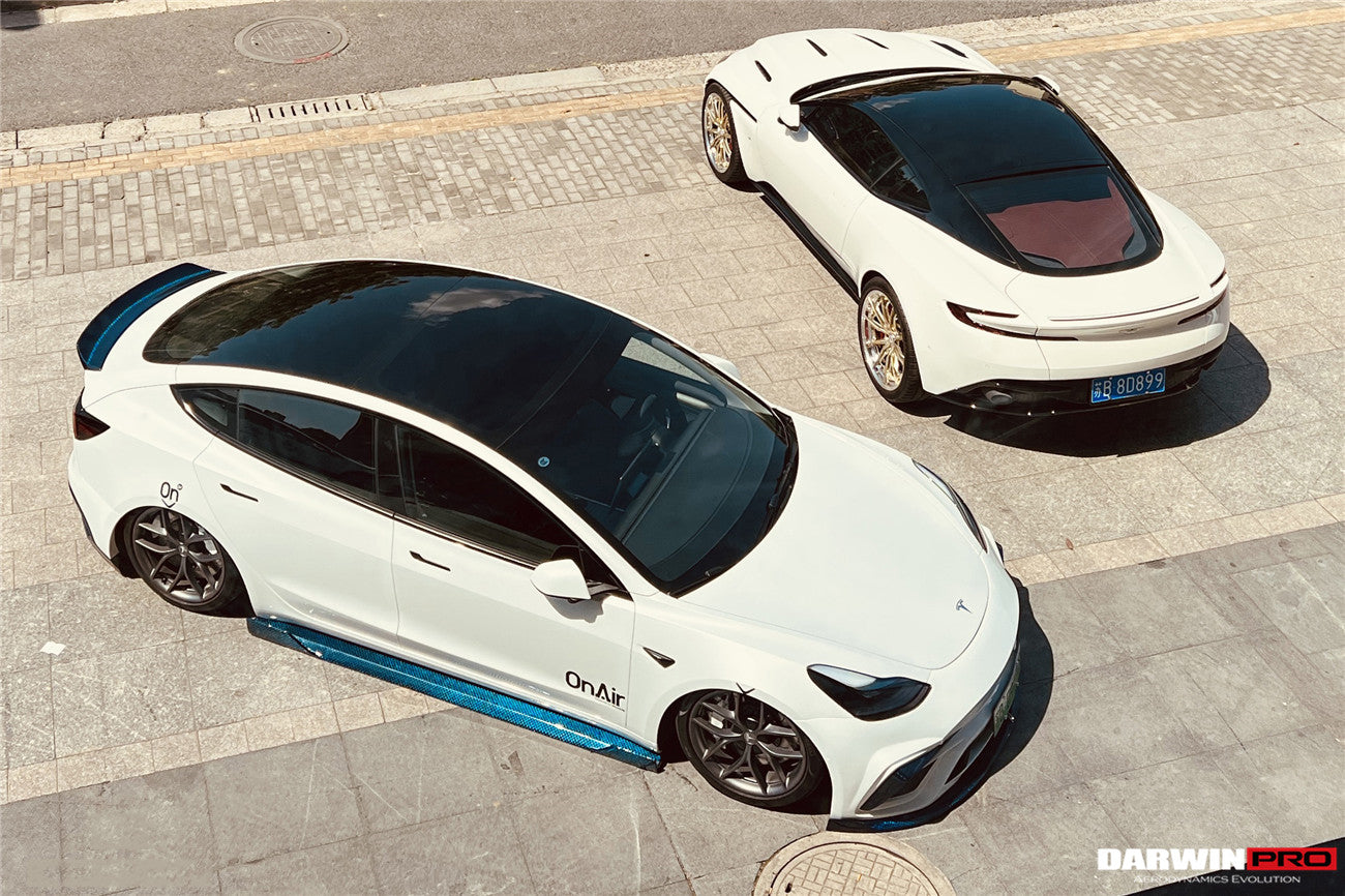 2017-2021 Tesla Model 3 IMP Performance Carbon Fiber Side Skirts Under Board - DarwinPRO Aerodynamics