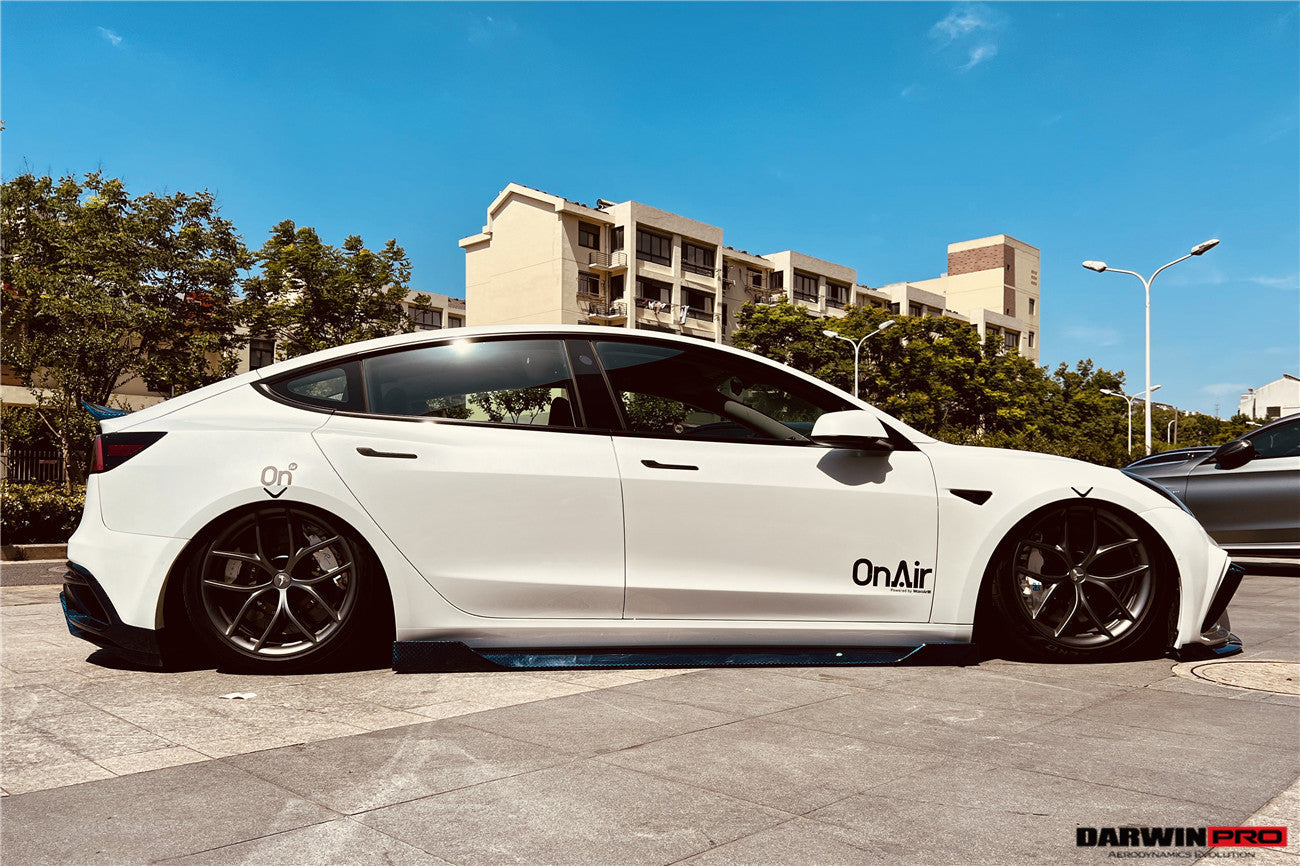 2017-2021 Tesla Model 3 IMP Performance Carbon Fiber Side Skirts Under Board - DarwinPRO Aerodynamics