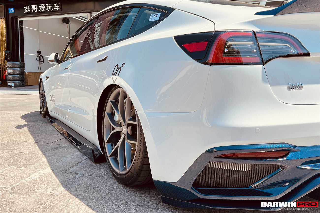 2017-2021 Tesla Model 3 IMP Performance Carbon Fiber Side Skirts Under Board - DarwinPRO Aerodynamics